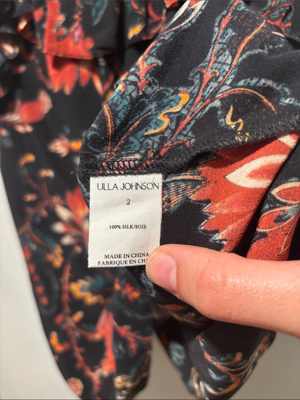 ULLA JOHNSON silk floral ruffle sleeveless blouse - Picture 4 of 6